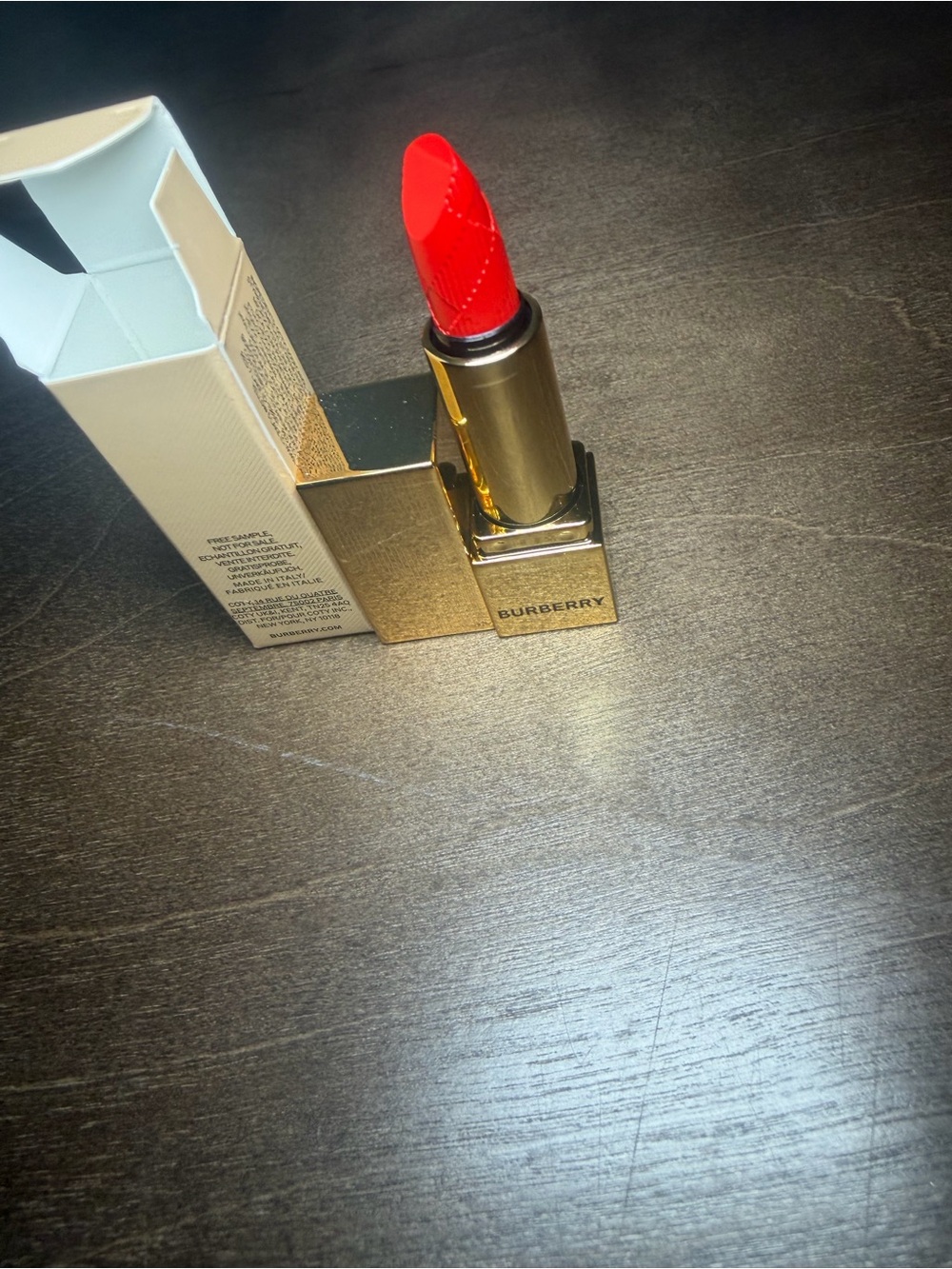 Burberry Red Lipstick with Gold Case